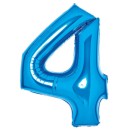 Number Blue Blue Number 4 Foil Balloon 66 cm