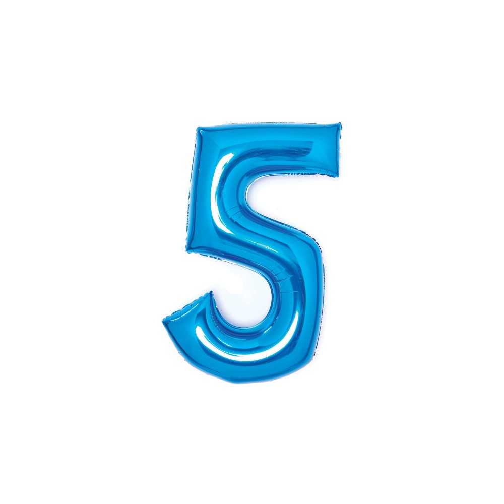 Number Blue Blue number 5 foil balloon 66 cm