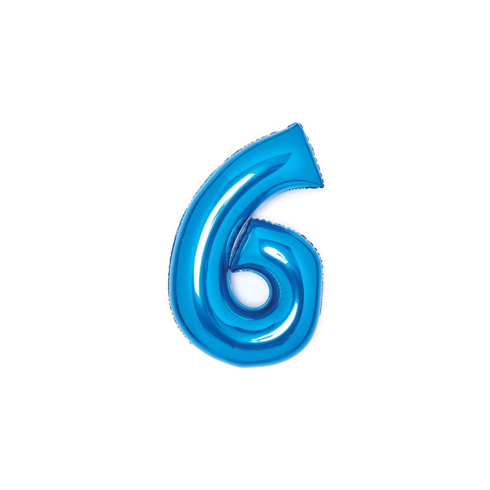 Number Blue Blue Number 6 Foil Balloon 66 cm