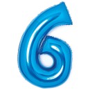 Number Blue Blue Number 6 Foil Balloon 66 cm