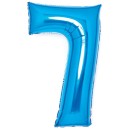 Number Blue Blue number 7 foil balloon 66 cm