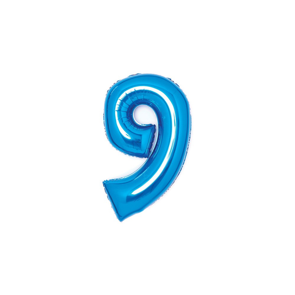Number Blue Blue number 9 foil balloon 66 cm