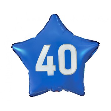 Happy Birthday Blue Blue Happy Birthday 40 Star Foil Balloon 44 cm