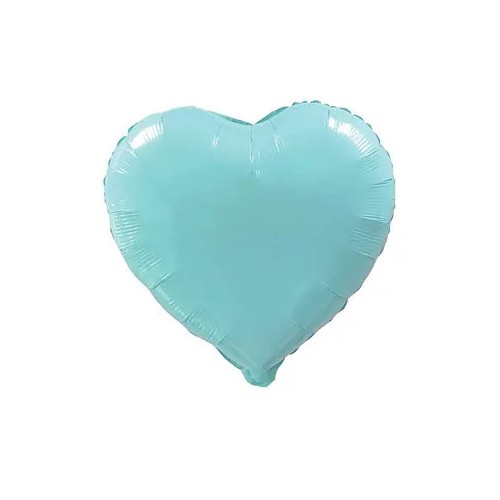 Colour Blue Pastel Heart, Blue Heart Foil Balloon 46 cm