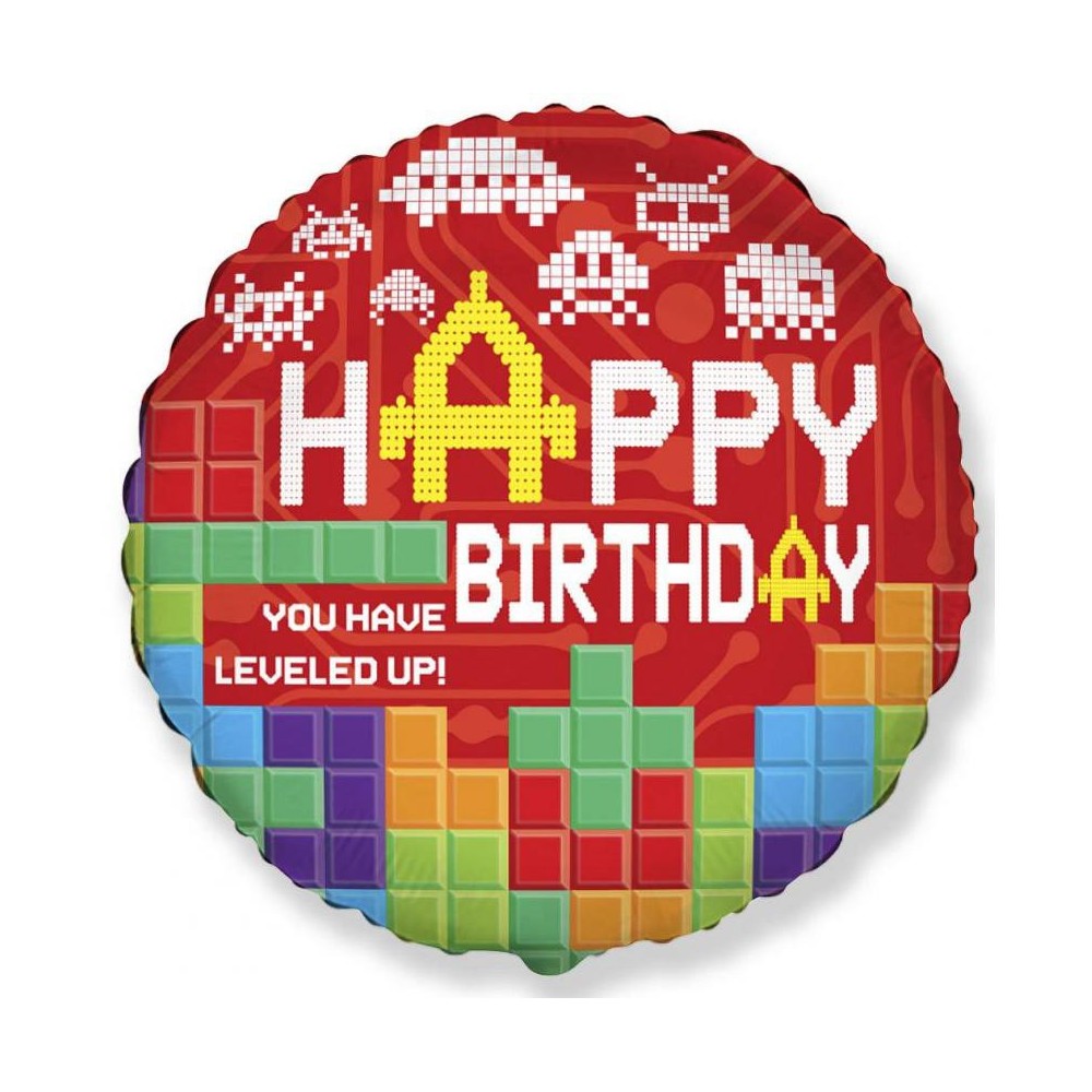 Happy Birthday Bricks Lego pattern Happy Birthday foil balloon 46 cm (WP)