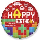 Happy Birthday Bricks Lego patterned Happy Birthday foil balloon 48 cm