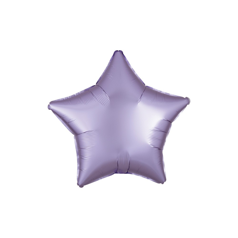 Satin Silk Pastel Lilac star foil balloon 48 cm