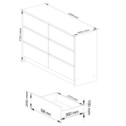 KOMODA K120 6SZ CLP BIAŁY