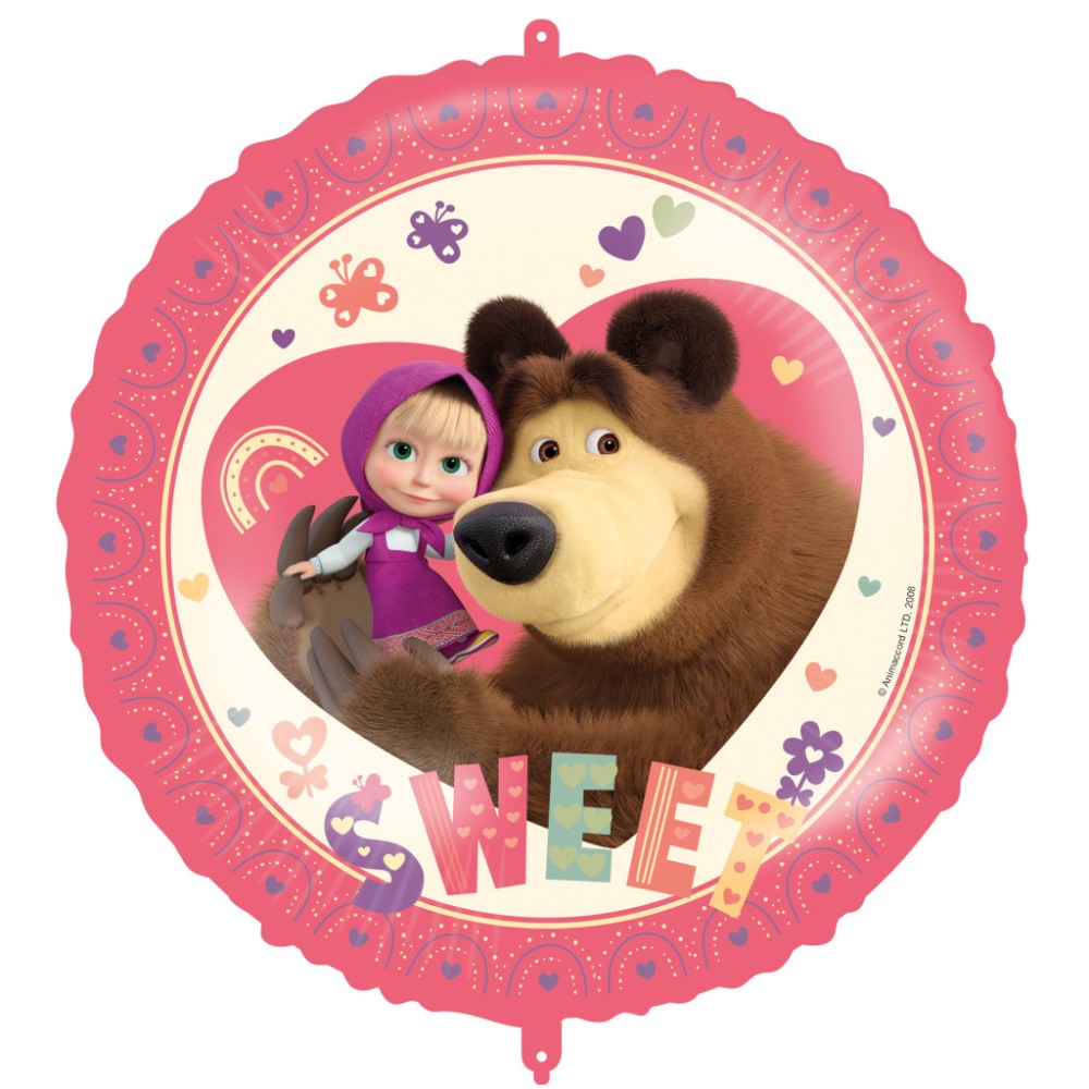 Masha and the Bear Sweet Heart foil balloon 46 cm
