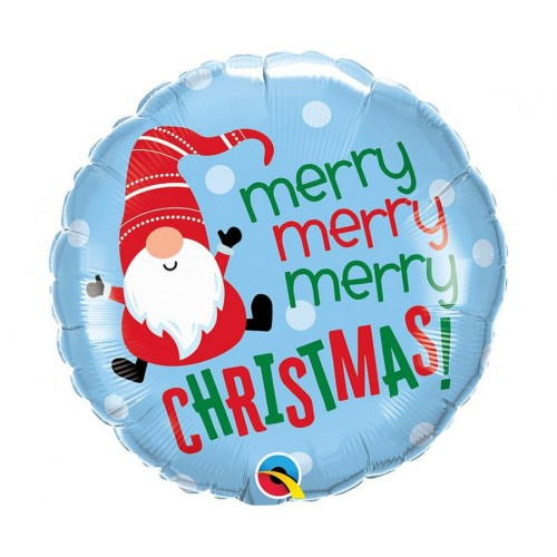 Christmas Merry Christmas Gnome, foil balloon 46 cm