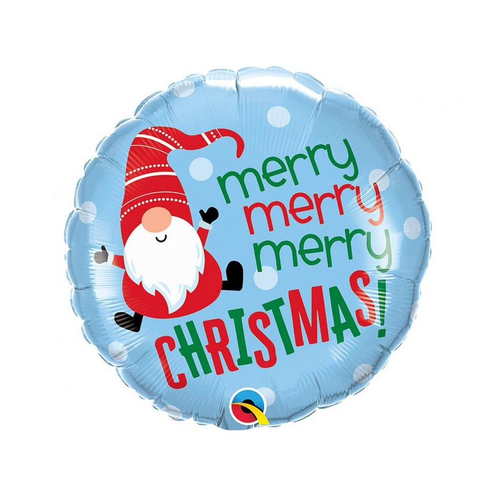 Christmas Merry Christmas Gnome, foil balloon 46 cm