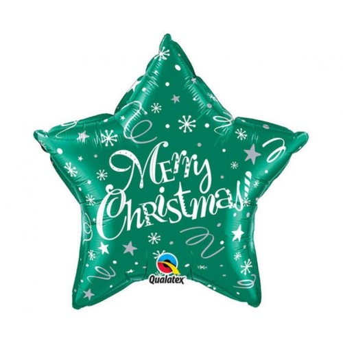 Christmas Merry Christmas Green Star, i foil balloon 51 cm