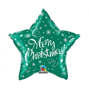 Christmas Merry Christmas Green Star, i foil balloon 51 cm