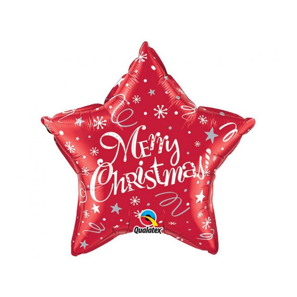 Christmas Merry Christmas Red Star, foil balloon 51 cm