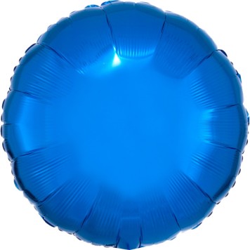 Satin Metallic Blue round foil balloon 43 cm
