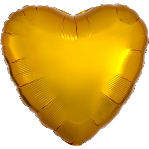Satin Metallic Gold Heart Foil Balloon 43 cm