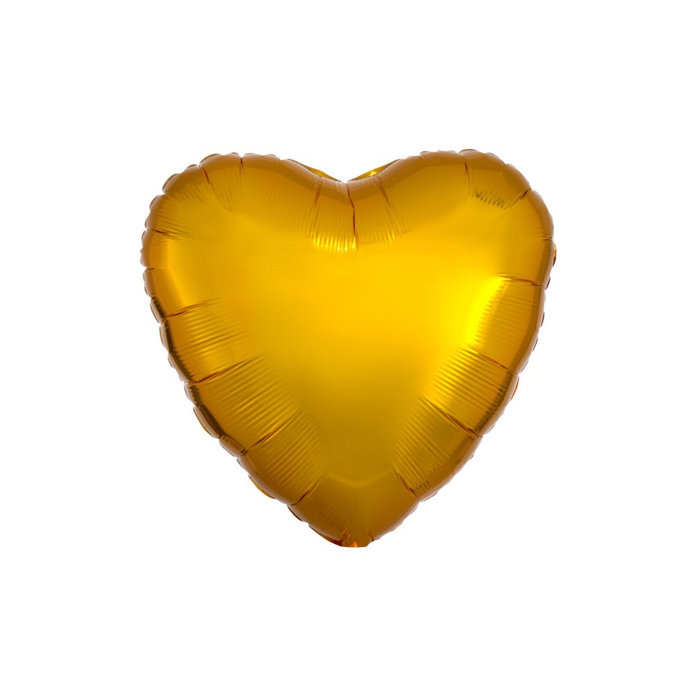 Satin Metallic Gold Heart Foil Balloon 43 cm