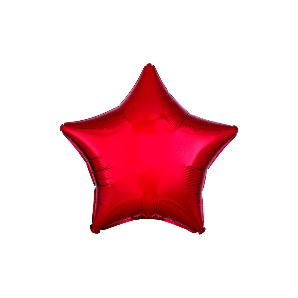 Satin Metallic Red Star Foil Balloon 48 cm