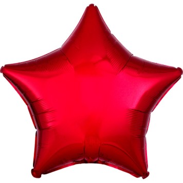 Satin Metallic Red Star Foil Balloon 48 cm