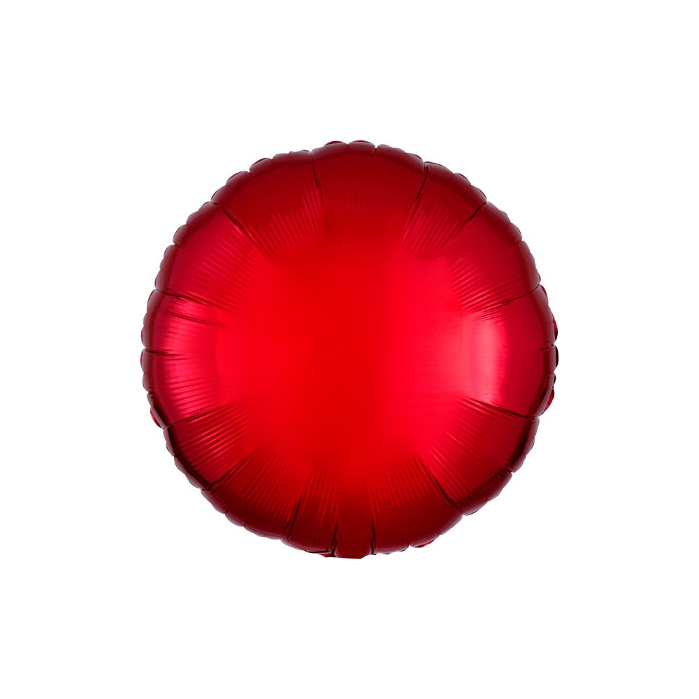 Satin Metallic Red, Red Round Foil Balloon 43 cm