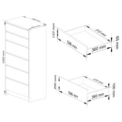 KOMODA K60 6SZ CLP PK BIAŁY