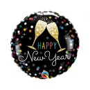 Happy New Year Happy New Year Champagne Glasses Foil Balloon 46 cm