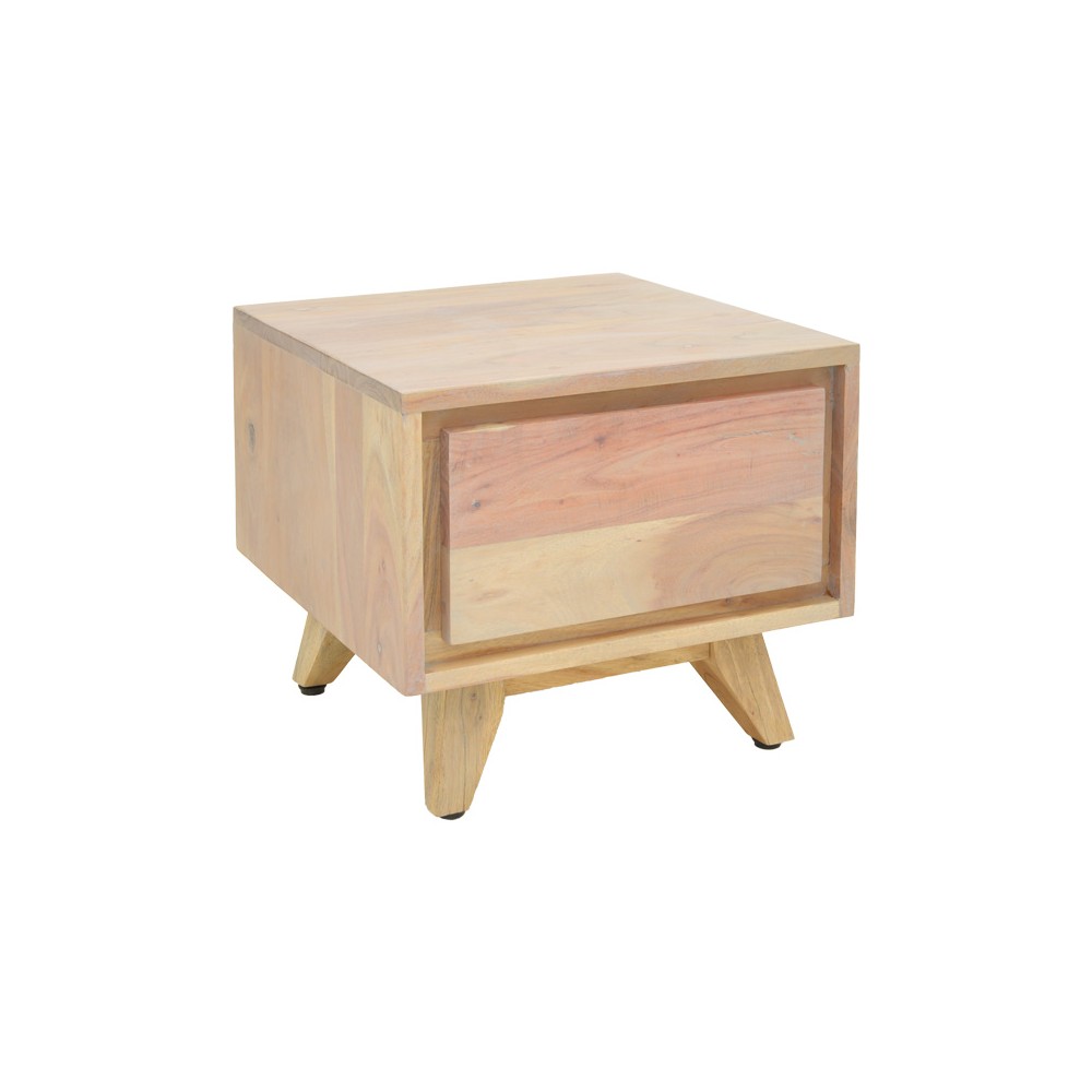 Emira bedside table pakoworld acacia wood in natural shade 40x40x35cm Emira bedside table pakoworld acacia wood in natural shade 40x40x35cm