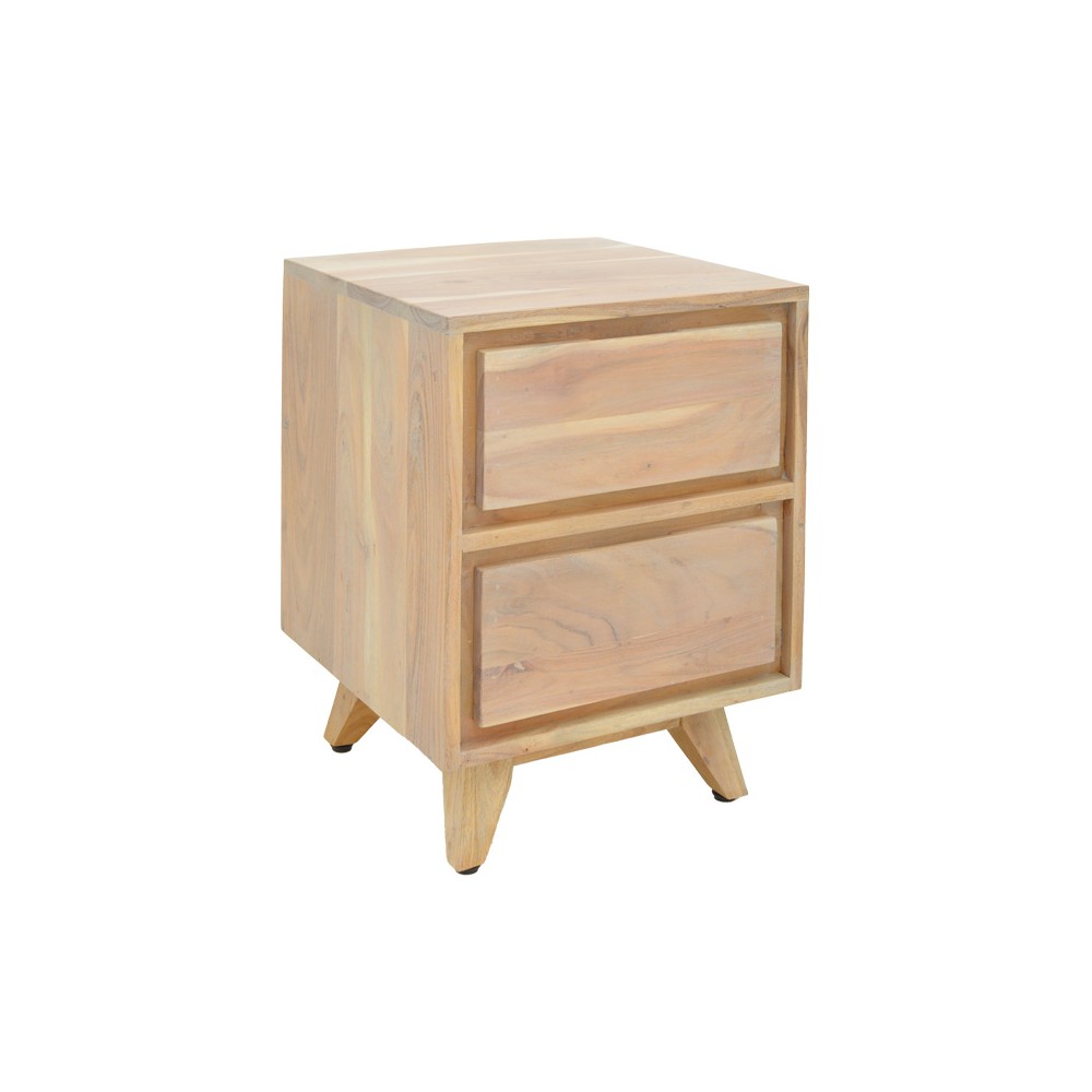 Emira bedside table pakoworld acacia wood in natural shade 40x40x54cm Emira bedside table pakoworld acacia wood in natural shade 40x40x54cm