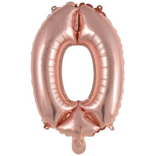 Number Rose Gold Number 0 Foil Balloon 41 cm