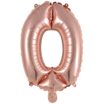 Number Rose Gold Number 0 Foil Balloon 41 cm