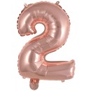 Number Rose Gold Number 2 Foil Balloon 45 cm