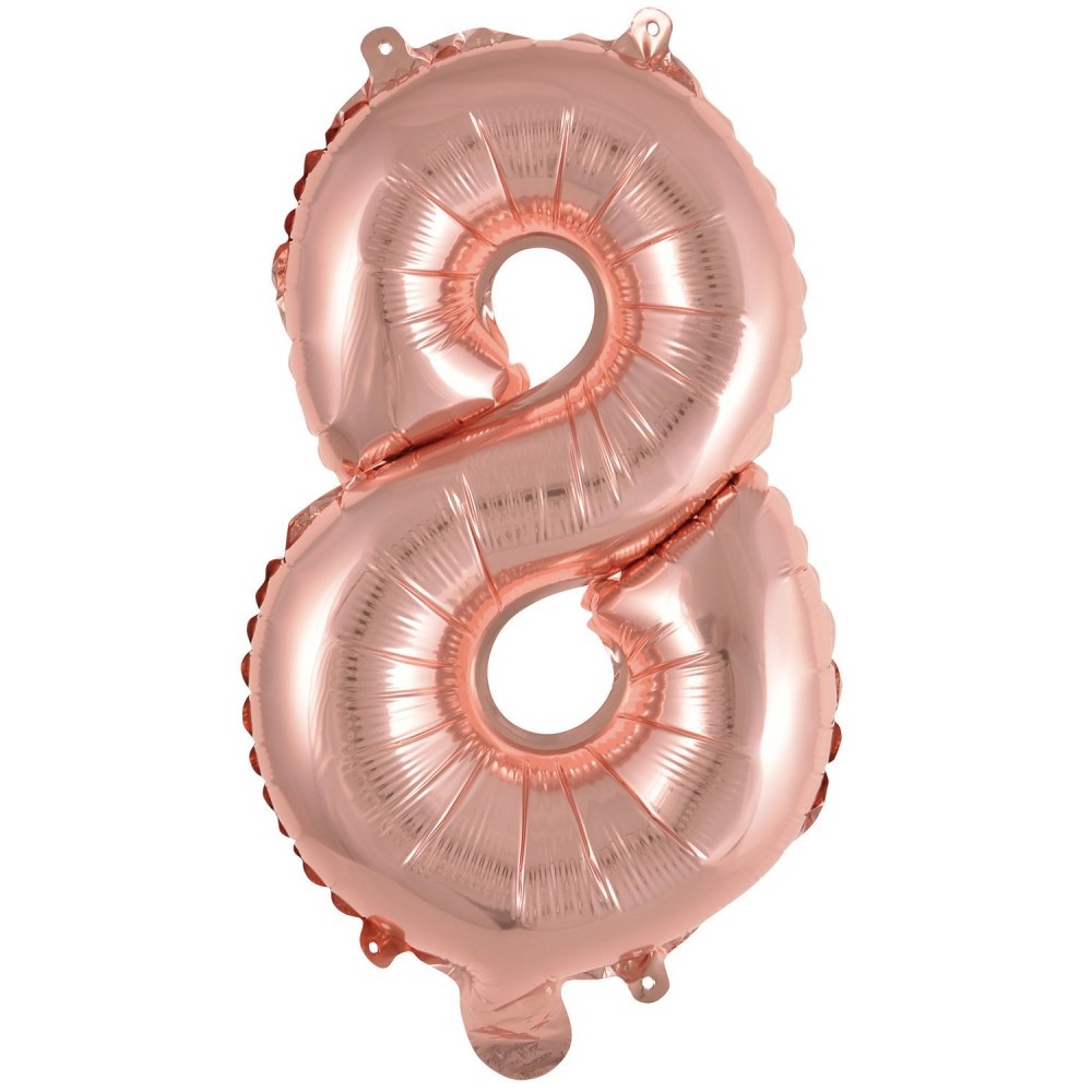 Number Rose Gold number 8 foil balloon 46 cm