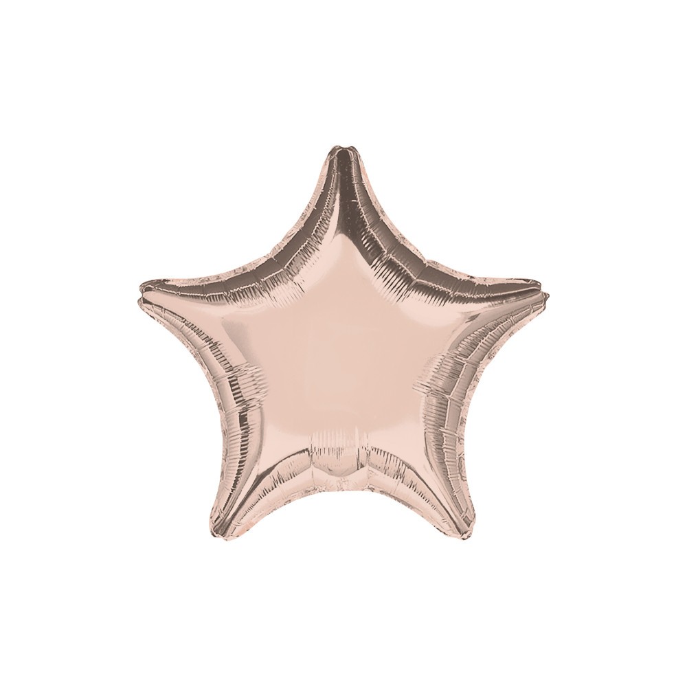 Satin Metallic Rose Gold Star Foil Balloon 48 cm