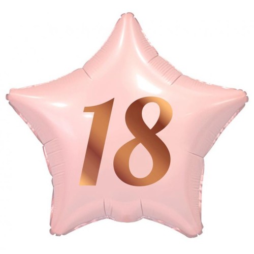 Happy Birthday Pink Pink Happy Birthday 18 Star Foil Balloon 44 cm