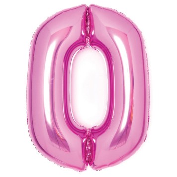 Number Pink Pink Number 0 Foil Balloon 66 cm