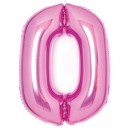 Number Pink Pink Number 0 Foil Balloon 66 cm