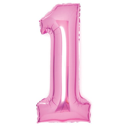 Number Pink Pink Number 1 Foil Balloon 66 cm