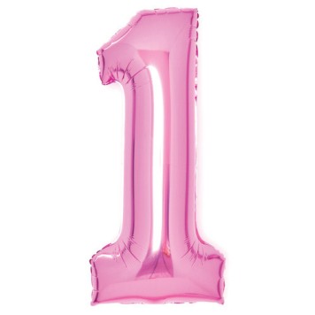 Number Pink Pink Number 1 Foil Balloon 66 cm