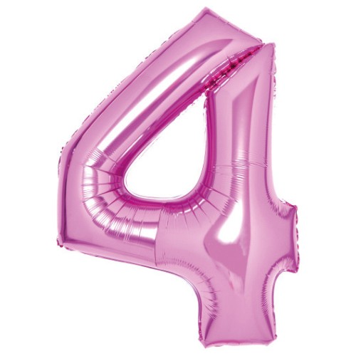 Number Pink Pink Number 4 Foil Balloon 66 cm