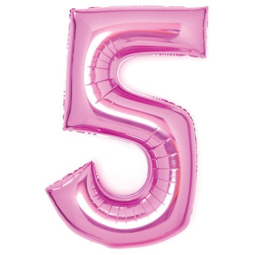 Number Pink Pink Number 5 Foil Balloon 66 cm