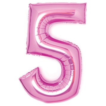 Number Pink Pink Number 5 Foil Balloon 66 cm