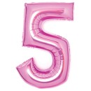 Number Pink Pink Number 5 Foil Balloon 66 cm