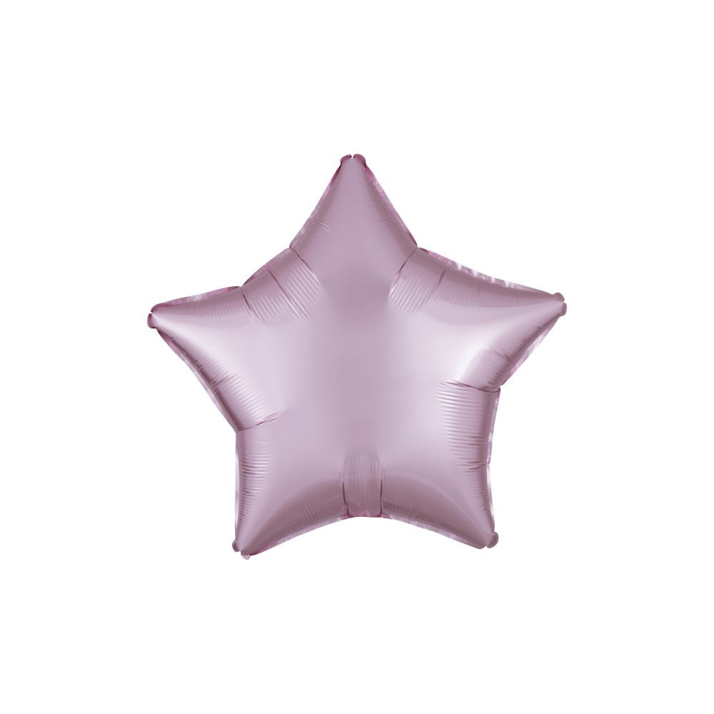 Satin Silk Pastel Pink star foil balloon 48 cm