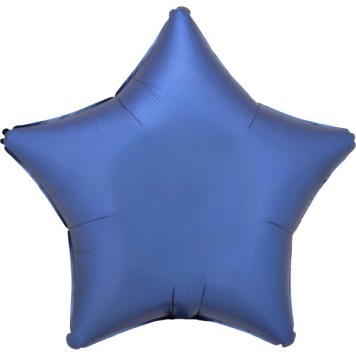 Satin Silk Azure Blue star foil balloon 48 cm