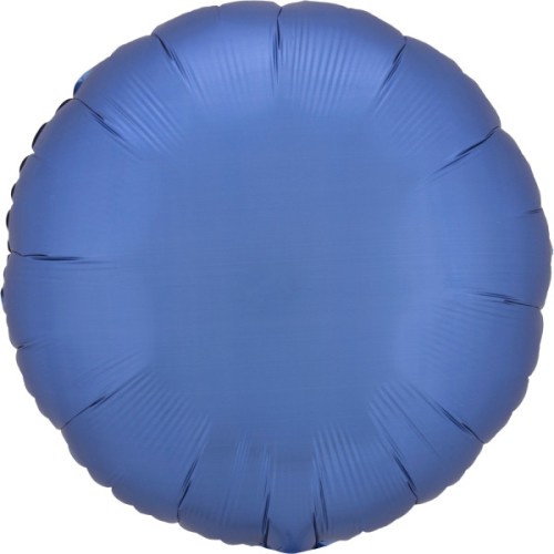 Satin Silk Azure Blue round foil balloon 43 cm