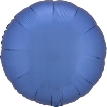 Satin Silk Azure Blue round foil balloon 43 cm