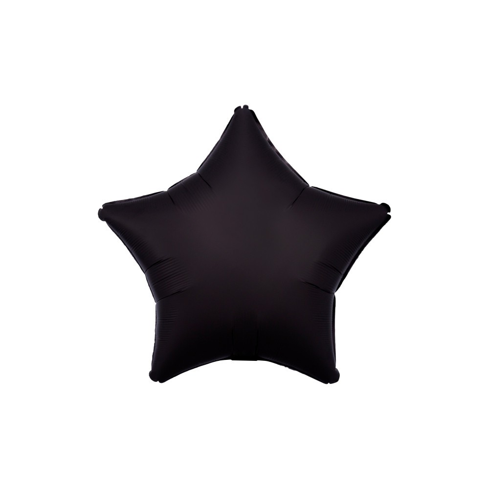 Satin Silk Black star foil balloon 48 cm
