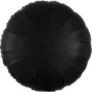 Satin Silk Black round foil balloon 43 cm