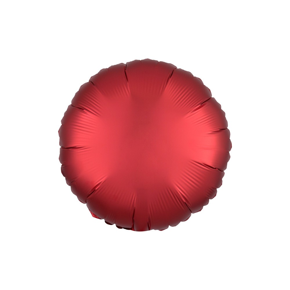 Satin Silk Dark Red round foil balloon 43 cm