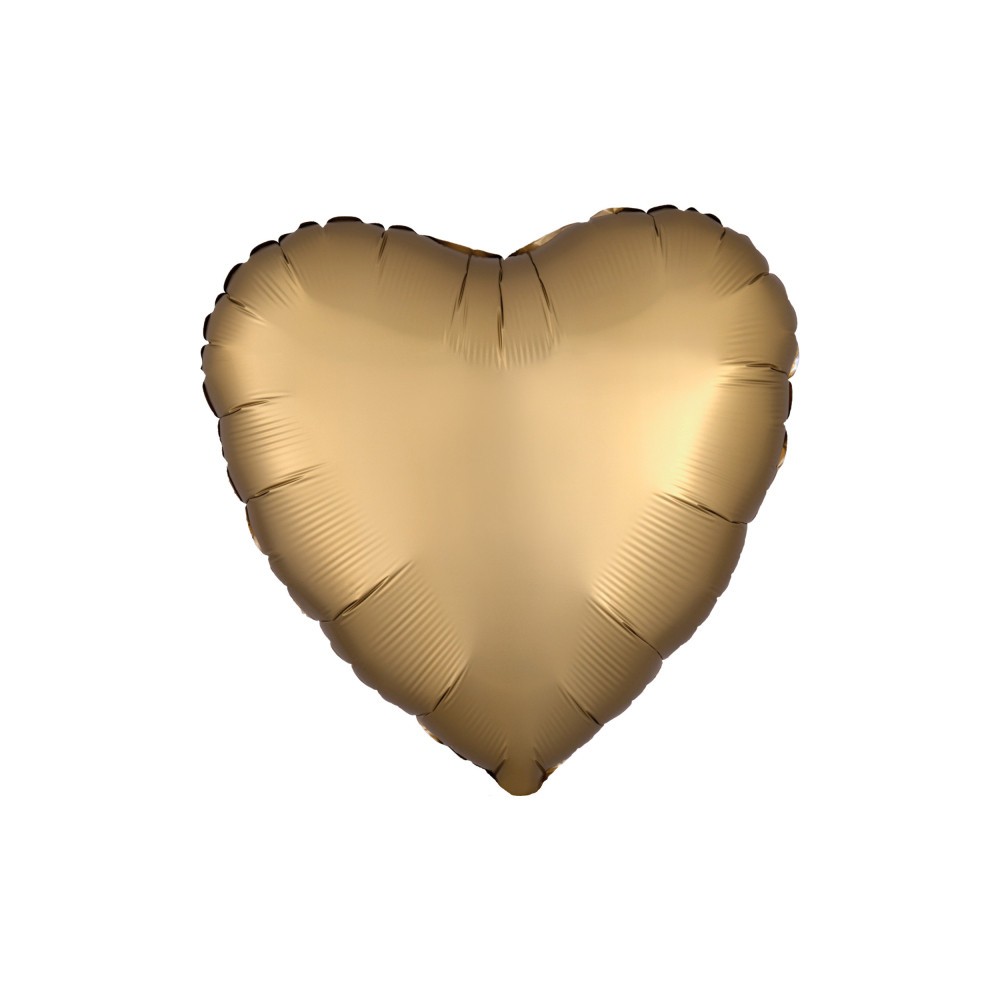 Satin Silk Gold heart foil balloon 43 cm